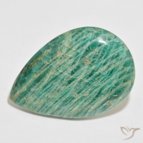 70.18ct Natural Medium Green Amazonite, Pear Shape, Opaque