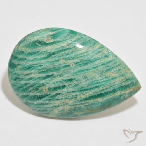 70.18 ct Green Amazonite Stone, Natural Amazonite in Pear Cabochon Shape for Sale