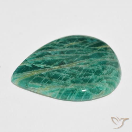 Amazonite Gemstone in 38.9 x 30.7 mm Size for Sale, Amazonite Stone in Pine Green Color