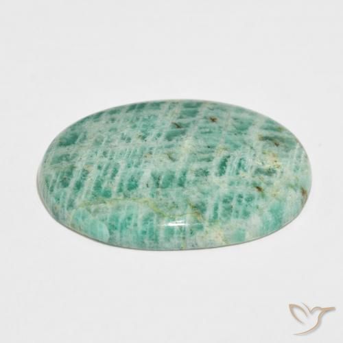 Amazonite Gemstone in 33.9 x 23.7 mm Size for Sale, Amazonite Stone in Cool Green Color