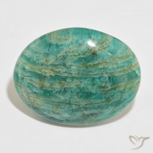 42.32ct Natural Medium Green Amazonite, Oval, Opaque