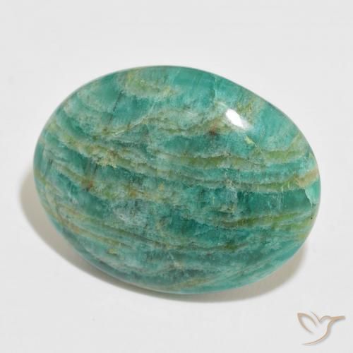 42.32 ct Green Amazonite Stone, Natural Amazonite in Oval Cabochon Shape for Sale