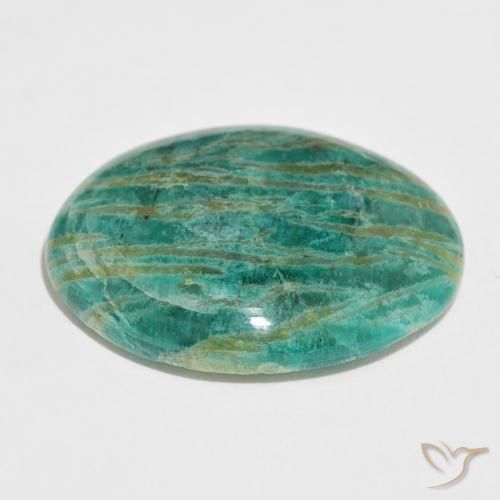 Amazonite Gemstone in 31.3 x 24.4 mm Size for Sale, Amazonite Stone in Medium Green Color