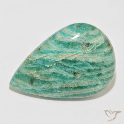 47.50ct Natural Medium Green Amazonite, Pear Shape, Opaque, Photo A