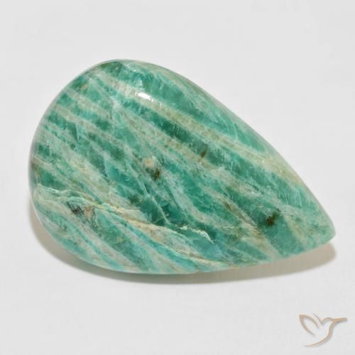 47.50 ct Green Amazonite Stone, Natural Amazonite in Pear Cabochon Shape for Sale