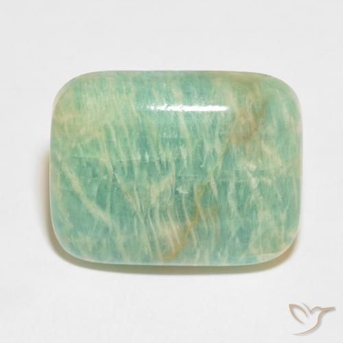 35.77ct Natural Light Green Amazonite, Cushion, Opaque, Photo A