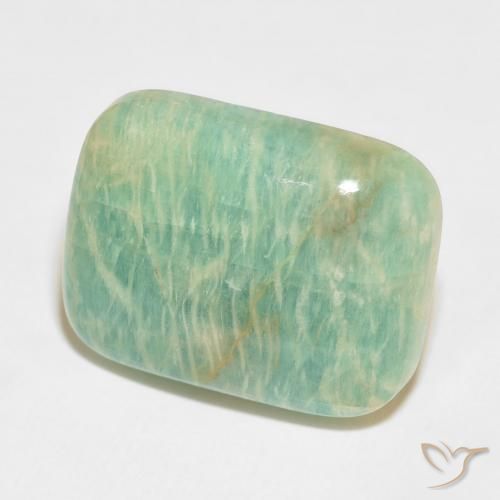 35.77 ct Green Amazonite Stone, Natural Amazonite in Cushion Cabochon Shape for Sale