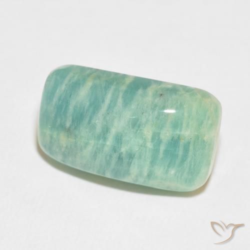 14.52 ct Green Amazonite Stone, Natural Amazonite in Cushion Cabochon Shape for Sale