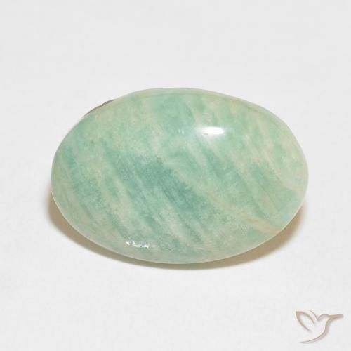 15.06ct Natural Light Moss Green Amazonite, Oval, Opaque
