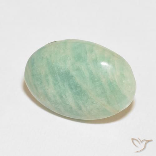 15.06 ct Green Amazonite Stone, Natural Amazonite in Oval Cabochon Shape for Sale