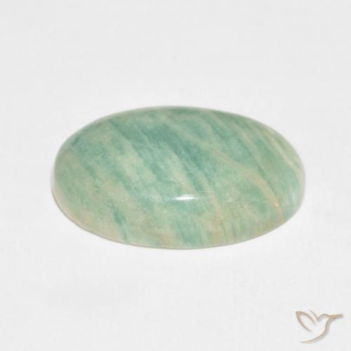 Amazonite Gemstone in 22.2 x 15.2 mm Size for Sale, Amazonite Stone in Light Moss Green Color