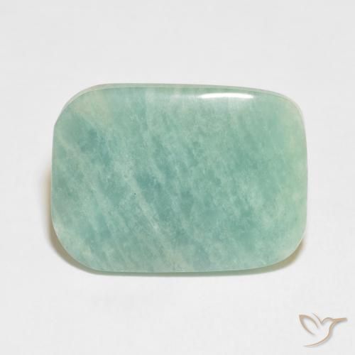 21.31ct Natural Light Moss Green Amazonite, Cushion, Opaque, Photo A