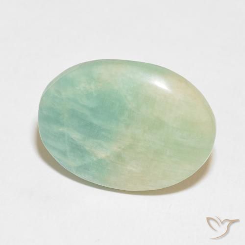 13.05 ct Green Amazonite Stone, Natural Amazonite in Oval Cabochon Shape for Sale