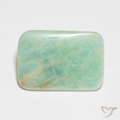 11.51ct Natural Light Moss Green Amazonite, Cushion, Opaque