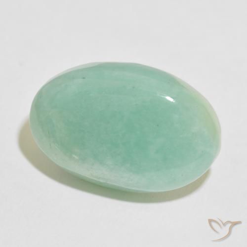 25.05 ct Green Amazonite Stone, Natural Amazonite in Oval Cabochon Shape for Sale