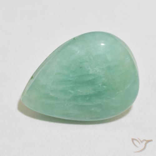 15.86ct Natural Light Blue Green Amazonite, Pear Shape, Opaque