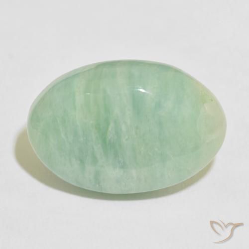 18.50ct Natural Mossy Green Amazonite, Oval, Opaque
