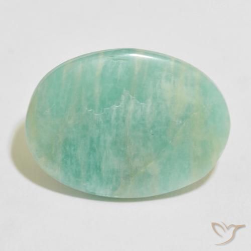 16.29ct Natural Light Sea Green Amazonite, Oval, Opaque