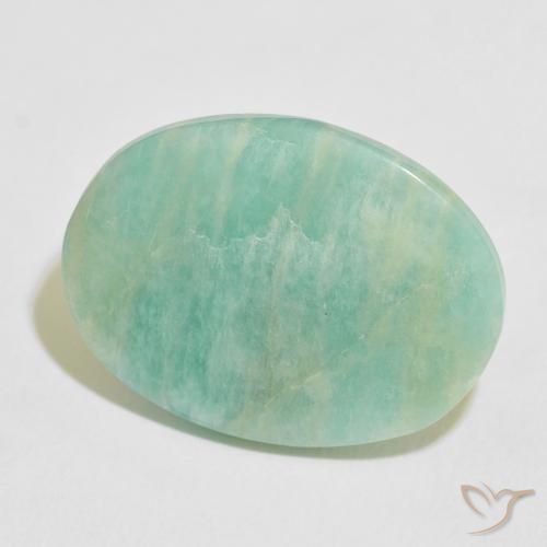 16.29 ct Green Amazonite Stone, Natural Amazonite in Oval Cabochon Shape for Sale