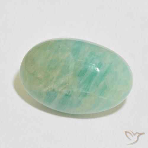11.34 ct Green Amazonite Stone, Natural Amazonite in Oval Cabochon Shape for Sale
