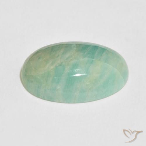 Amazonite Gemstone in 19.4 x 12.8 mm Size for Sale, Amazonite Stone in Light Green Color