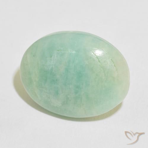 13.68 ct Green Amazonite Stone, Natural Amazonite in Oval Cabochon Shape for Sale