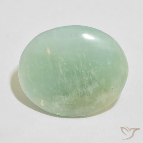15.57ct Natural Light Green Amazonite, Oval, Opaque