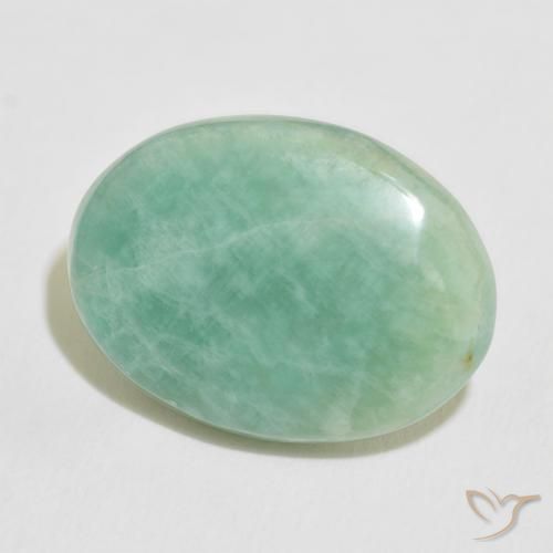15.65 ct Green Amazonite Stone, Natural Amazonite in Oval Cabochon Shape for Sale