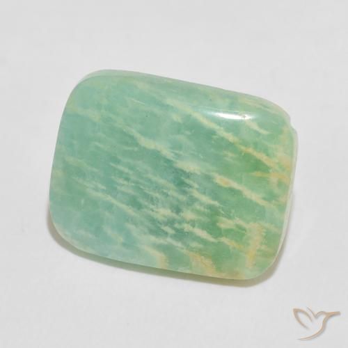 11.86 ct Green Amazonite Stone, Natural Amazonite in Cushion Cabochon Shape for Sale