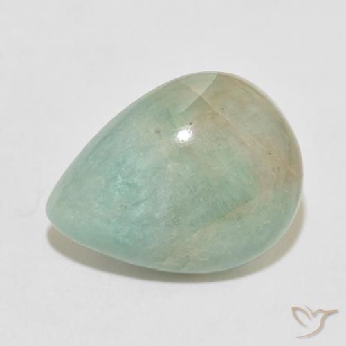 10.53ct Natural Light Blue Green Amazonite, Pear Shape, Opaque, Photo A