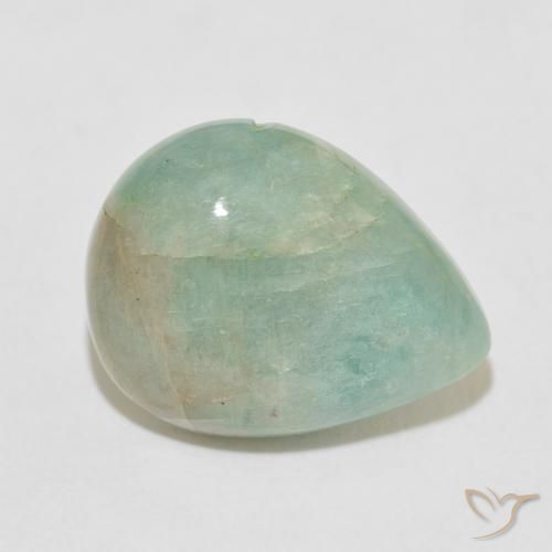 10.53 ct Green Amazonite Stone, Natural Amazonite in Pear Cabochon Shape for Sale