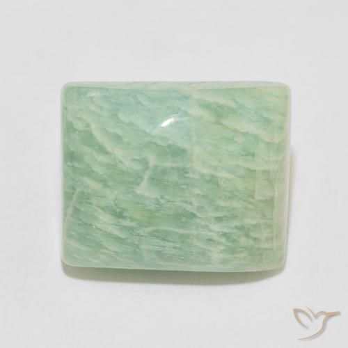 12.56ct Natural Mossy Green Amazonite, Baguette, Opaque