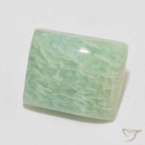 12.56 ct Green Amazonite Stone, Natural Amazonite in Baguette Cabochon Shape for Sale
