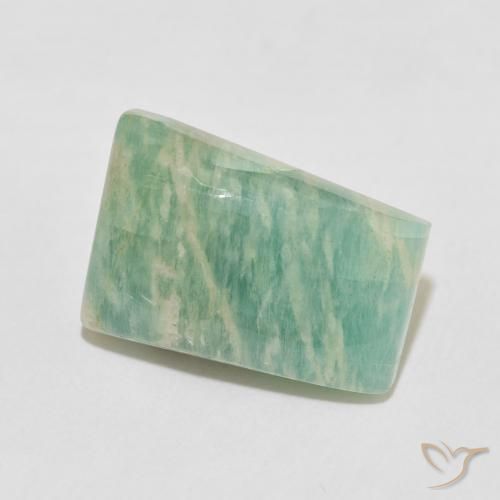 11.71 ct Green Amazonite Stone, Natural Amazonite in Trapezoid Cabochon Shape for Sale