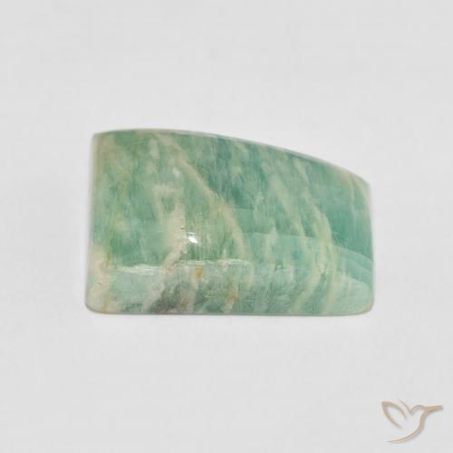 Amazonite Gemstone in 17.2 x 12.1 mm Size for Sale, Amazonite Stone in Bright Moss Green Color