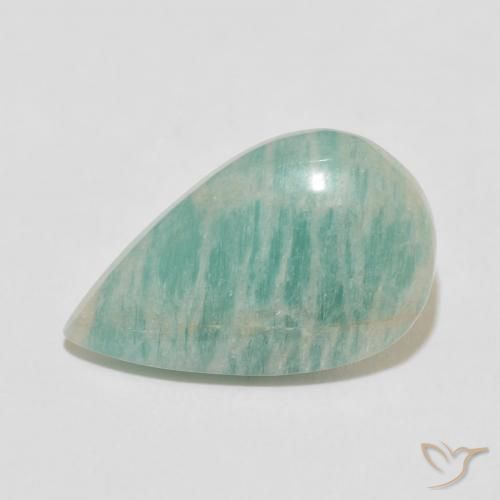 9.63ct Natural Light Blue Green Amazonite, Pear Shape, Opaque