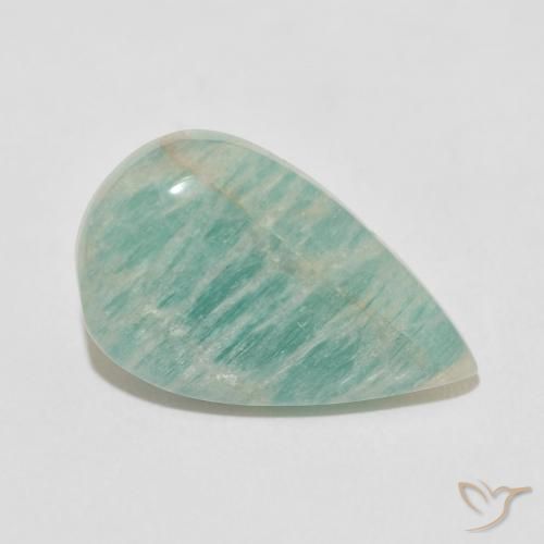 9.63 ct Green Amazonite Stone, Natural Amazonite in Pear Cabochon Shape for Sale