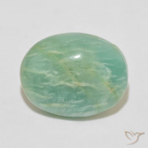 16.47ct Natural Light Sea Green Amazonite, Oval, Opaque