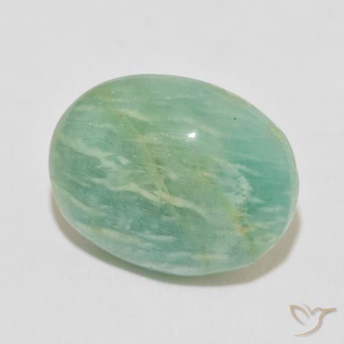16.47 ct Green Amazonite Stone, Natural Amazonite in Oval Cabochon Shape for Sale