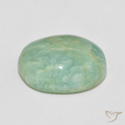Amazonite Gemstone in 20 x 15 mm (calibrated) Size for Sale, Amazonite Stone in Light Sea Green Color