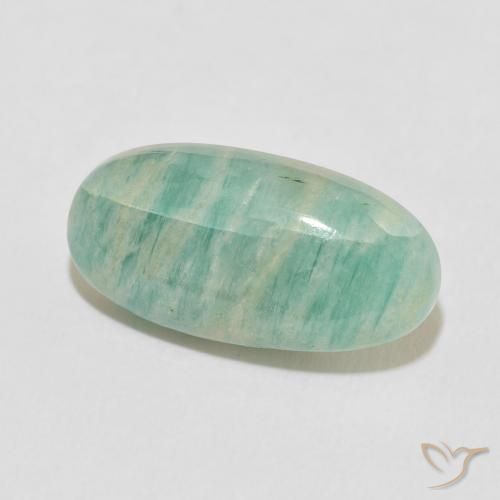 7.77 ct Green Amazonite Stone, Natural Amazonite in Oval Cabochon Shape for Sale