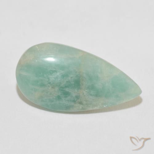 11.83 ct Green Amazonite Stone, Natural Amazonite in Pear Cabochon Shape for Sale