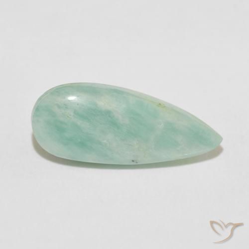 5.27 ct Green Amazonite Stone, Natural Amazonite in Pear Cabochon Shape for Sale