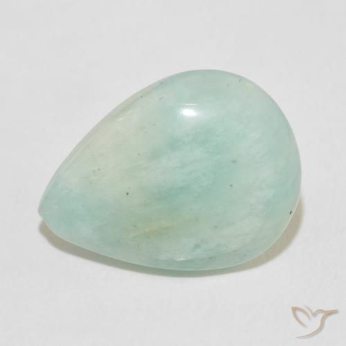 8.82ct Natural Light Blue Green Amazonite, Pear Shape, Opaque