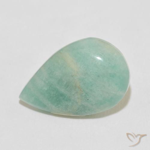 8.10ct Natural Light Sea Green Amazonite, Pear Shape, Opaque