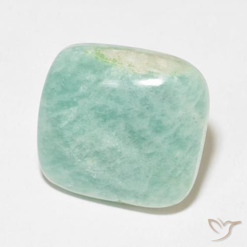 17.43 ct Green Amazonite Stone, Natural Amazonite in Cushion Cabochon Shape for Sale