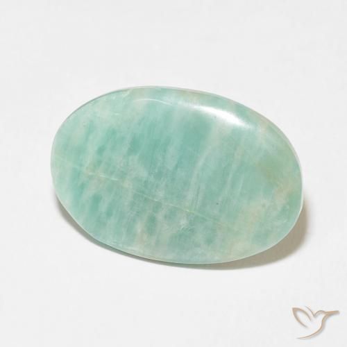 12.16 ct Green Amazonite Stone, Natural Amazonite in Oval Cabochon Shape for Sale