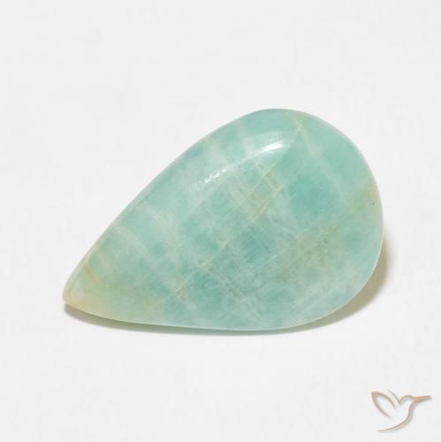 6.96ct Natural Light Sea Green Amazonite, Pear Shape, Opaque