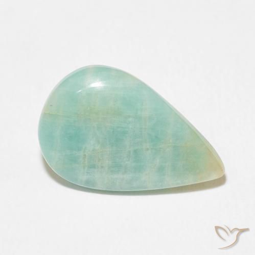 6.96 ct Green Amazonite Stone, Natural Amazonite in Pear Cabochon Shape for Sale