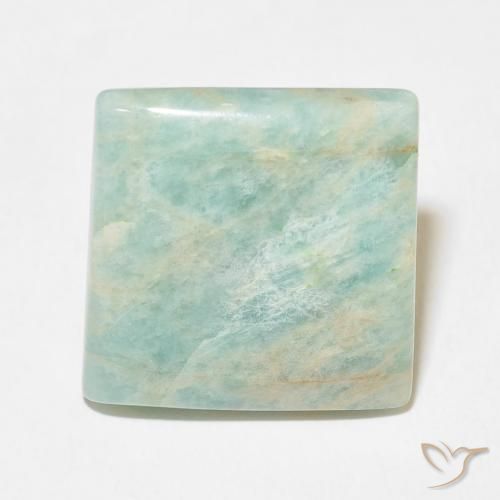 18.64ct Natural Light Moss Green Amazonite, Square, Opaque